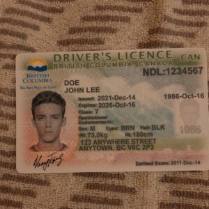 British Colombia Driver's License
