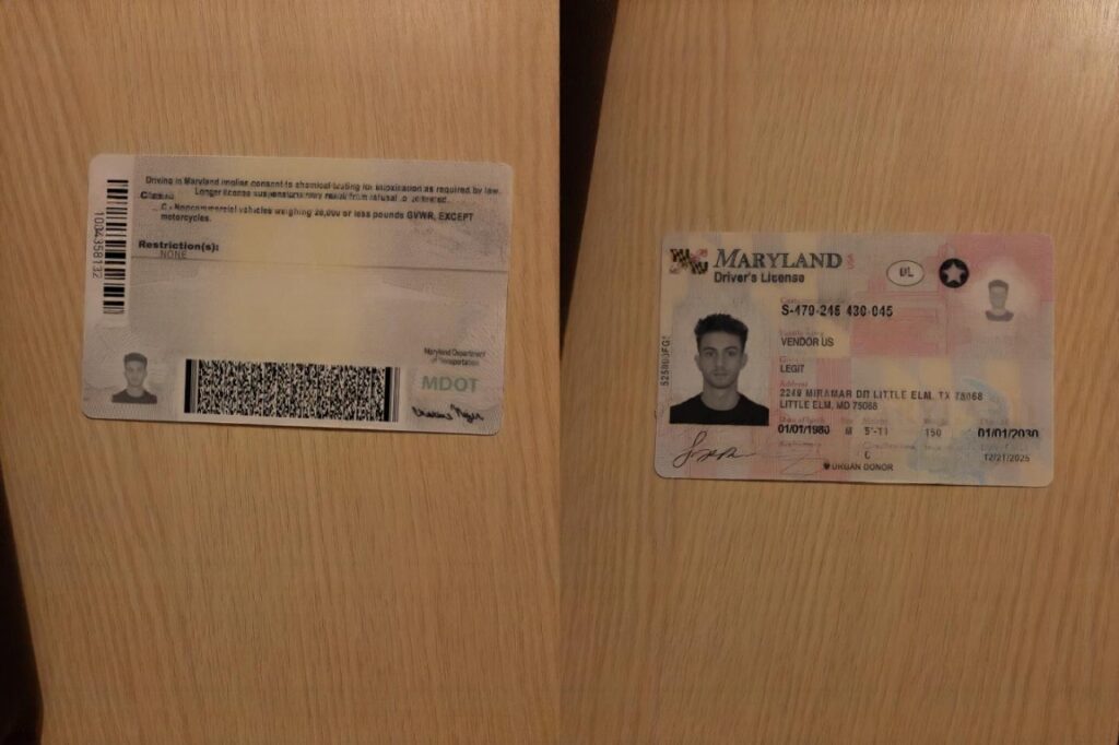 Fake Maryland Driver License