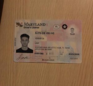 Fake Maryland Driver License