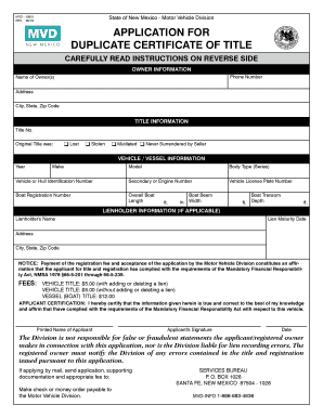 Duplicate of title form