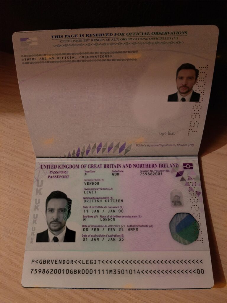 UK Fake Passport